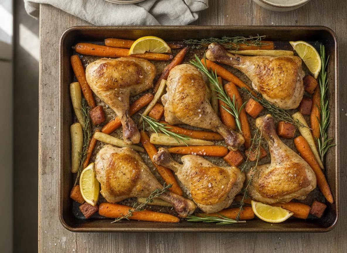 Sheet Pan Lemon Herb Chicken and Roasted Root Vegetables
