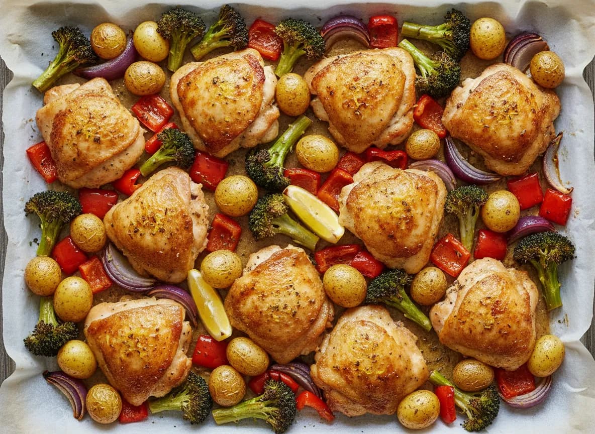Sheet Pan Lemon Herb Roasted Chicken and Veggies