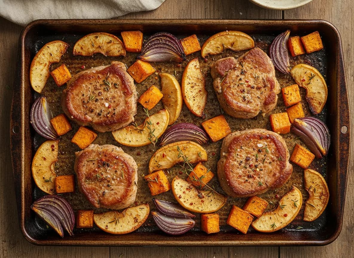 Sheet Pan Pork Tenderloin with Apples and Sweet Potatoes