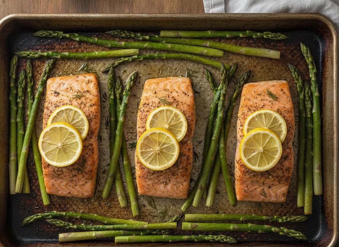 Sheet Pan Salmon with Roasted Asparagus and Lemon