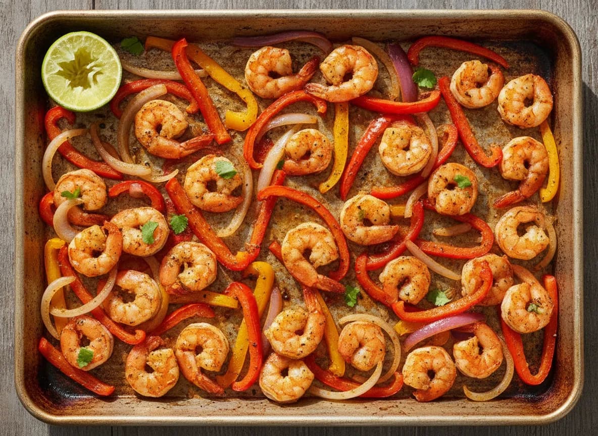 Sheet Pan Shrimp Fajitas