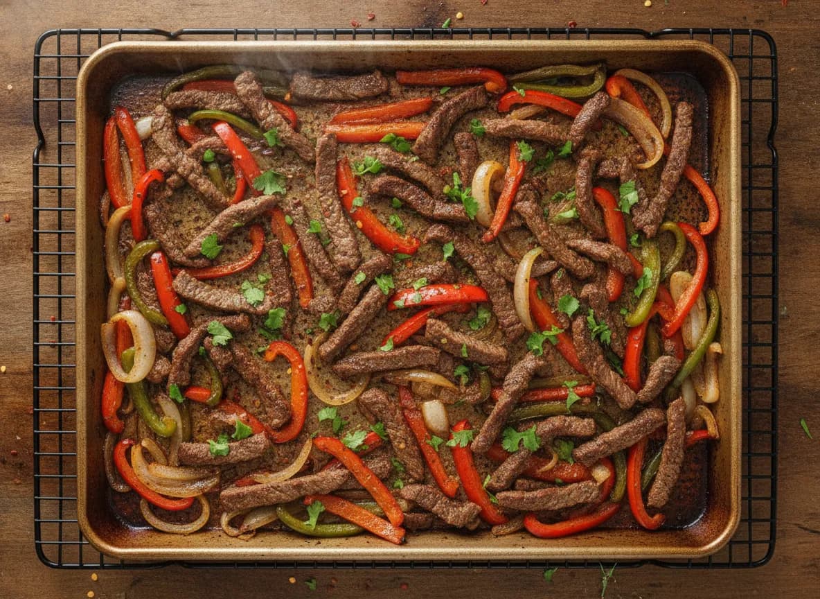Sheet Pan Steak Fajitas with Peppers and Onions