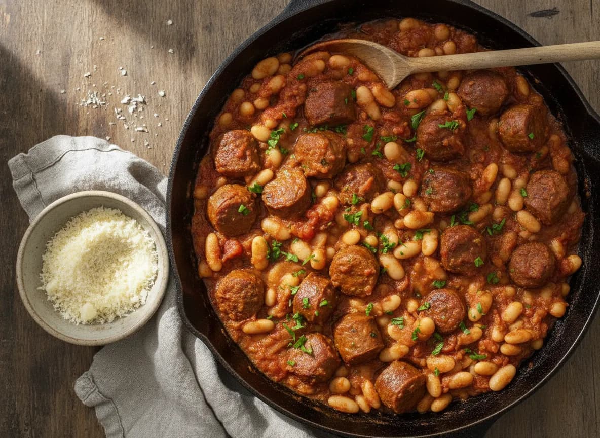 Speedy Sausage and White Bean Skillet