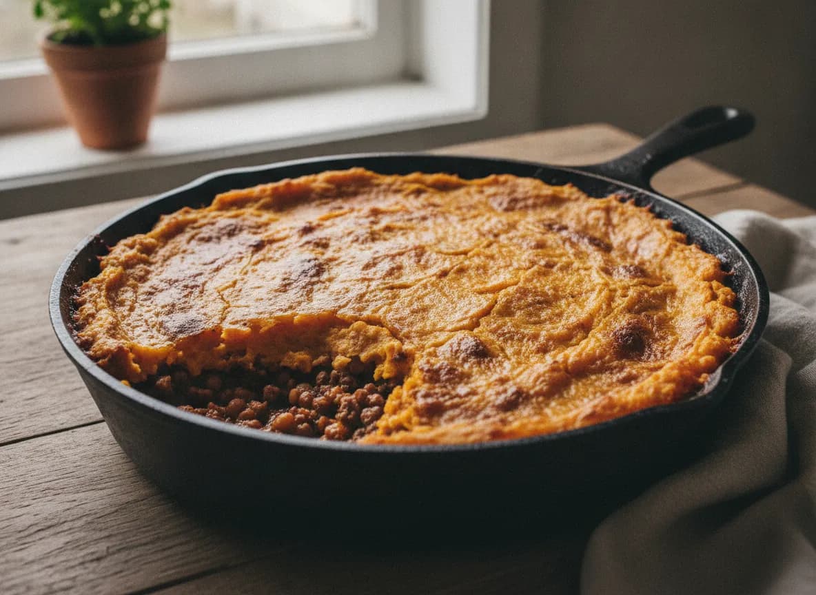 Spiced Lentil and Ground Beef Shepherd's Pie