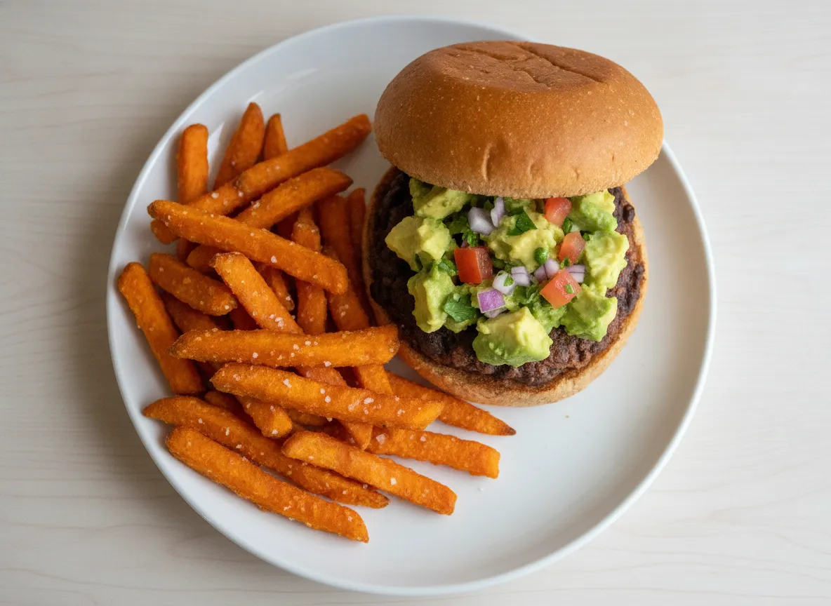 Spicy Black Bean Burgers with Avocado Salsa