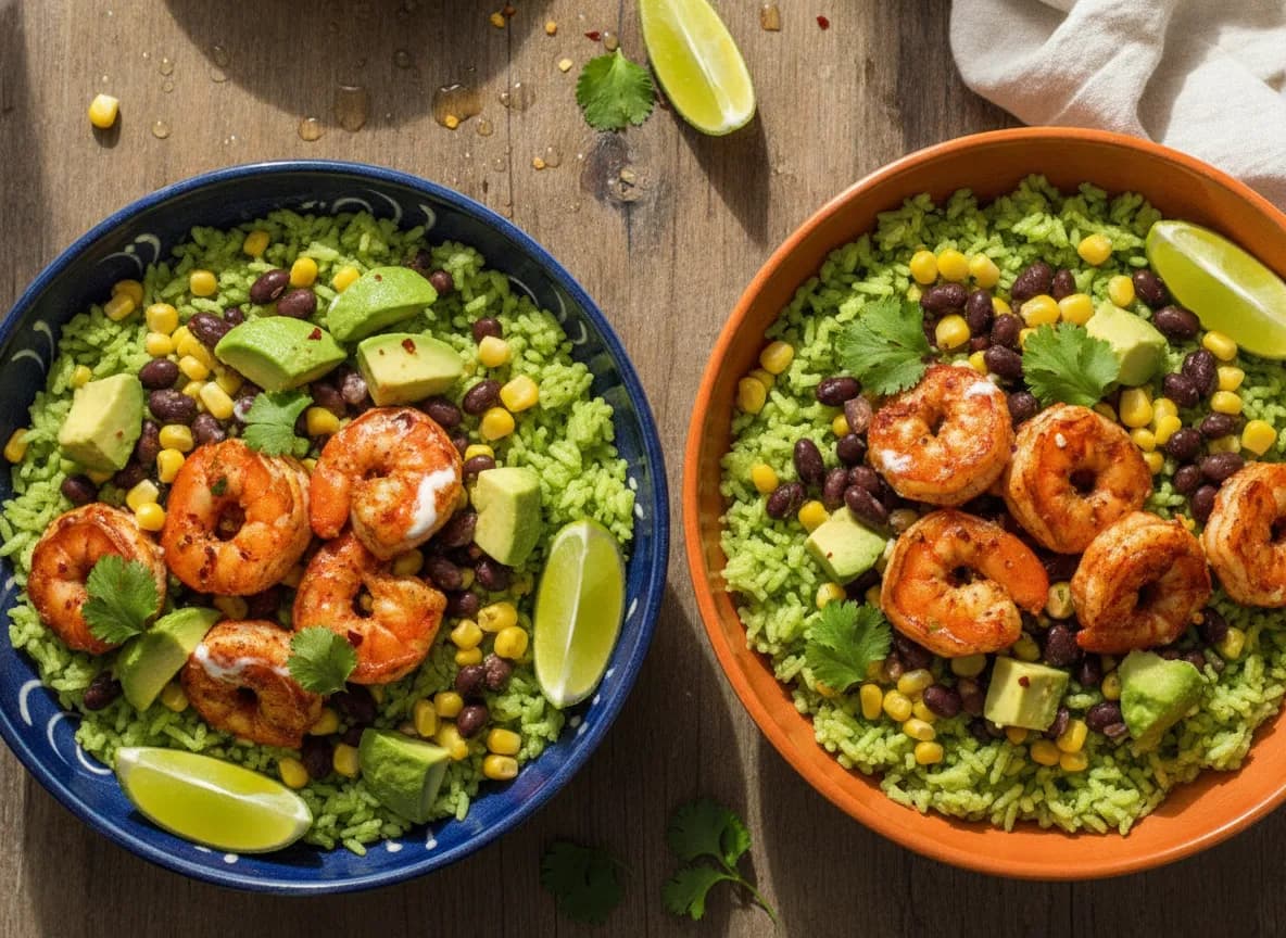 Spicy Shrimp and Black Bean Bowls with Cilantro-Lime Rice