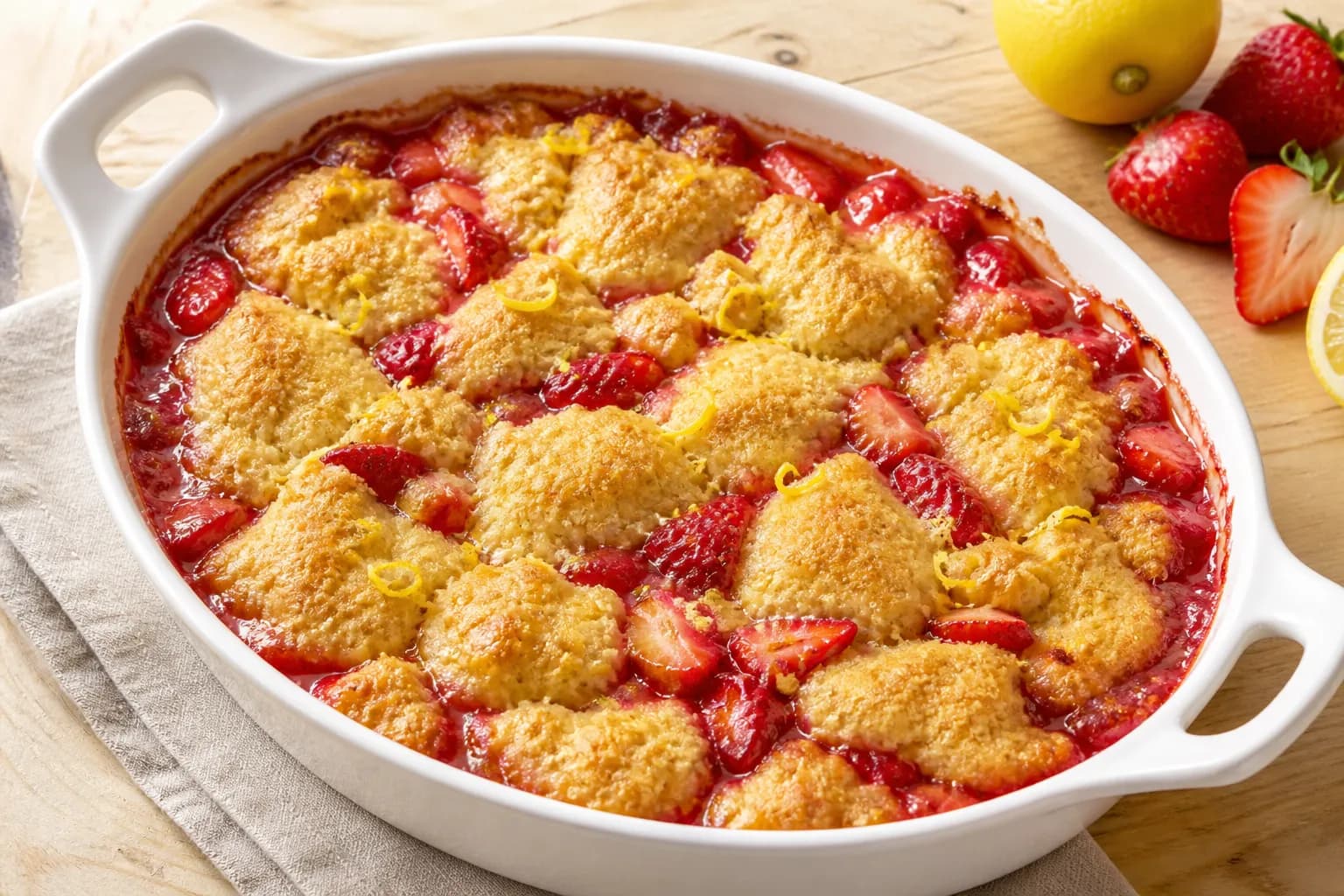 Strawberry Lemonade Cookie Cobbler recipe