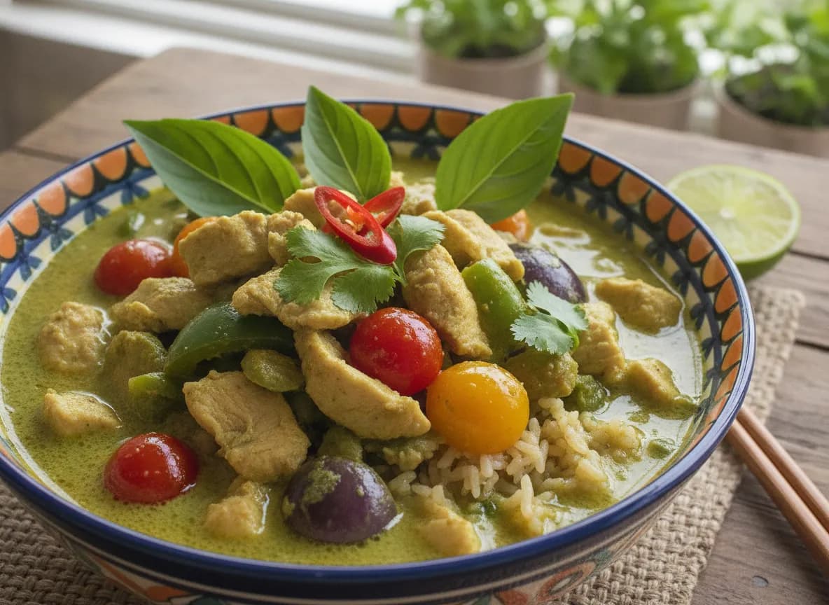 Thai Green Curry with Chicken and Brown Rice